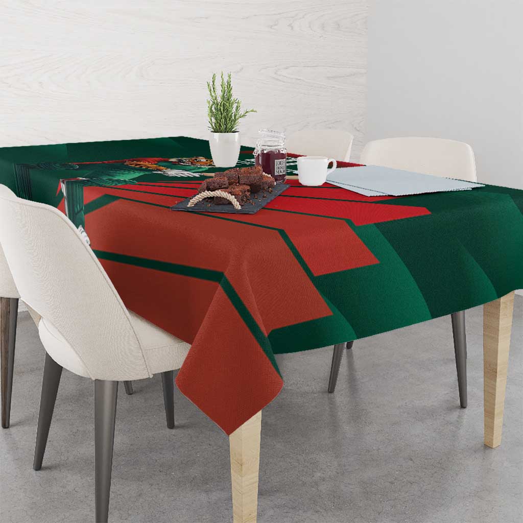 Bangladesh Cricket Custom Tablecloth The Tigers Mascot with Sporty Style - Wonder Print Shop
