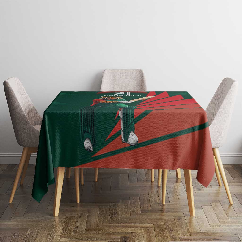 Bangladesh Cricket Custom Tablecloth The Tigers Mascot with Sporty Style - Wonder Print Shop