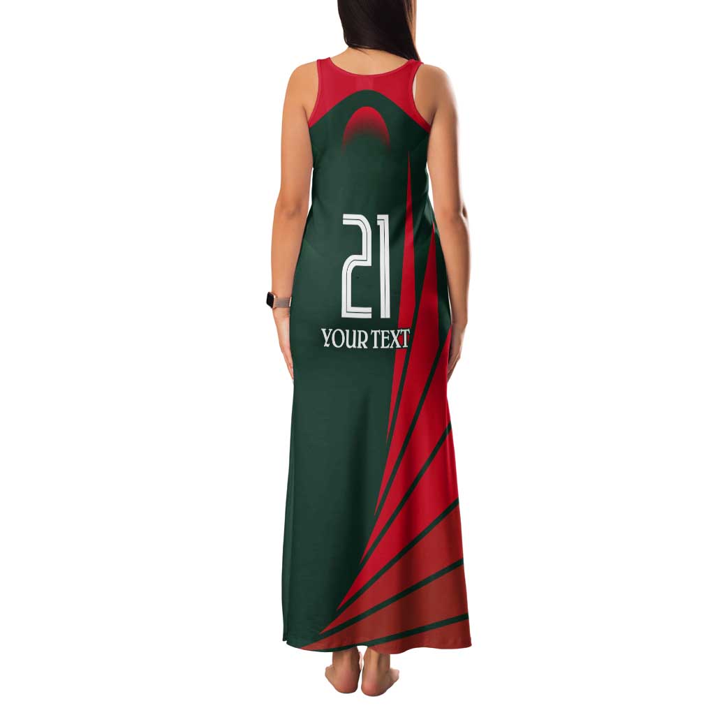 Bangladesh Cricket Custom Tank Maxi Dress The Tigers Mascot with Sporty Style - Wonder Print Shop