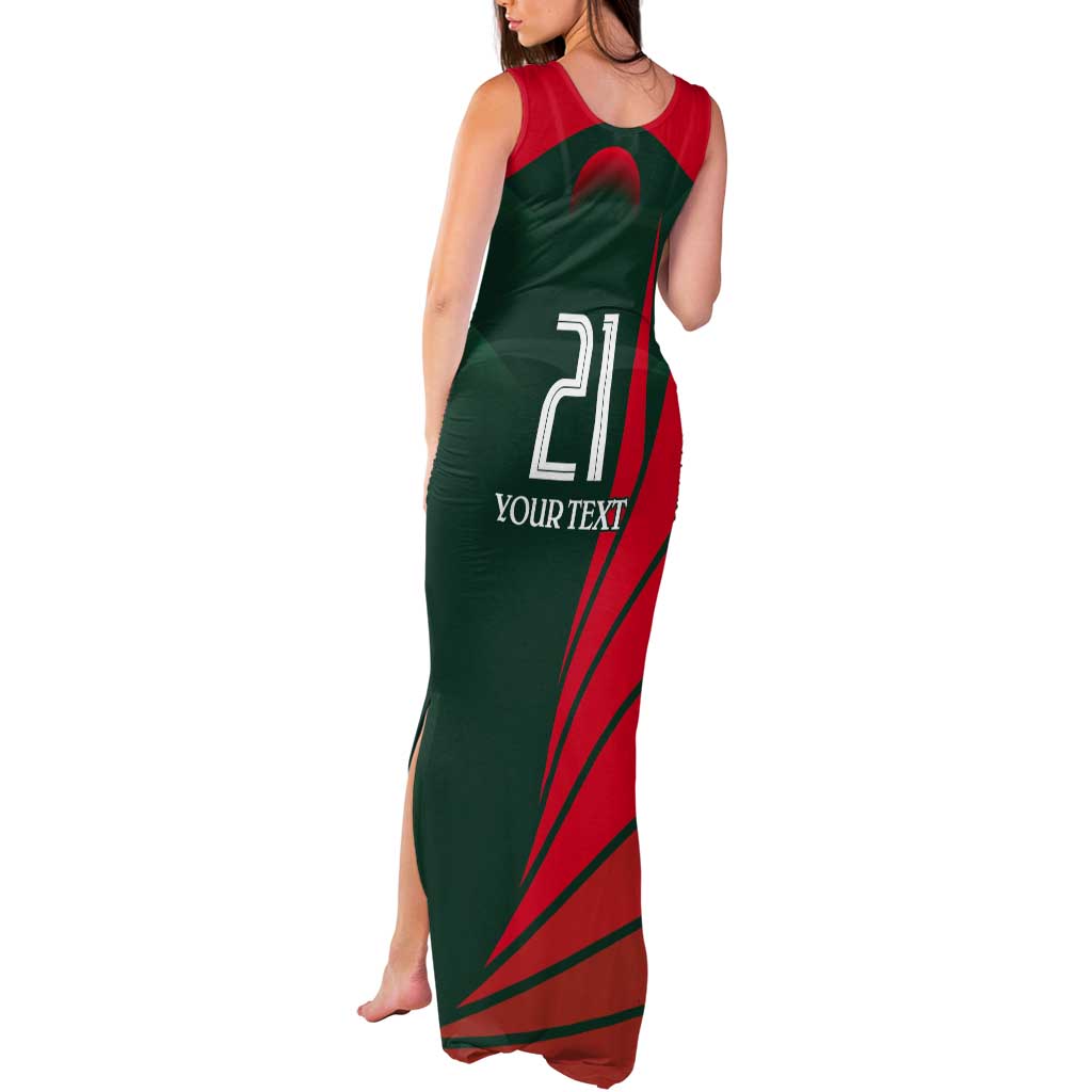 Bangladesh Cricket Custom Tank Maxi Dress The Tigers Mascot with Sporty Style - Wonder Print Shop