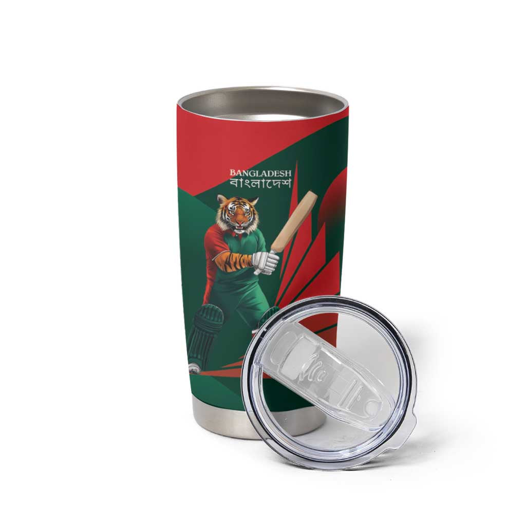 Bangladesh Cricket Custom Tumbler Cup The Tigers Mascot with Sporty Style - Wonder Print Shop