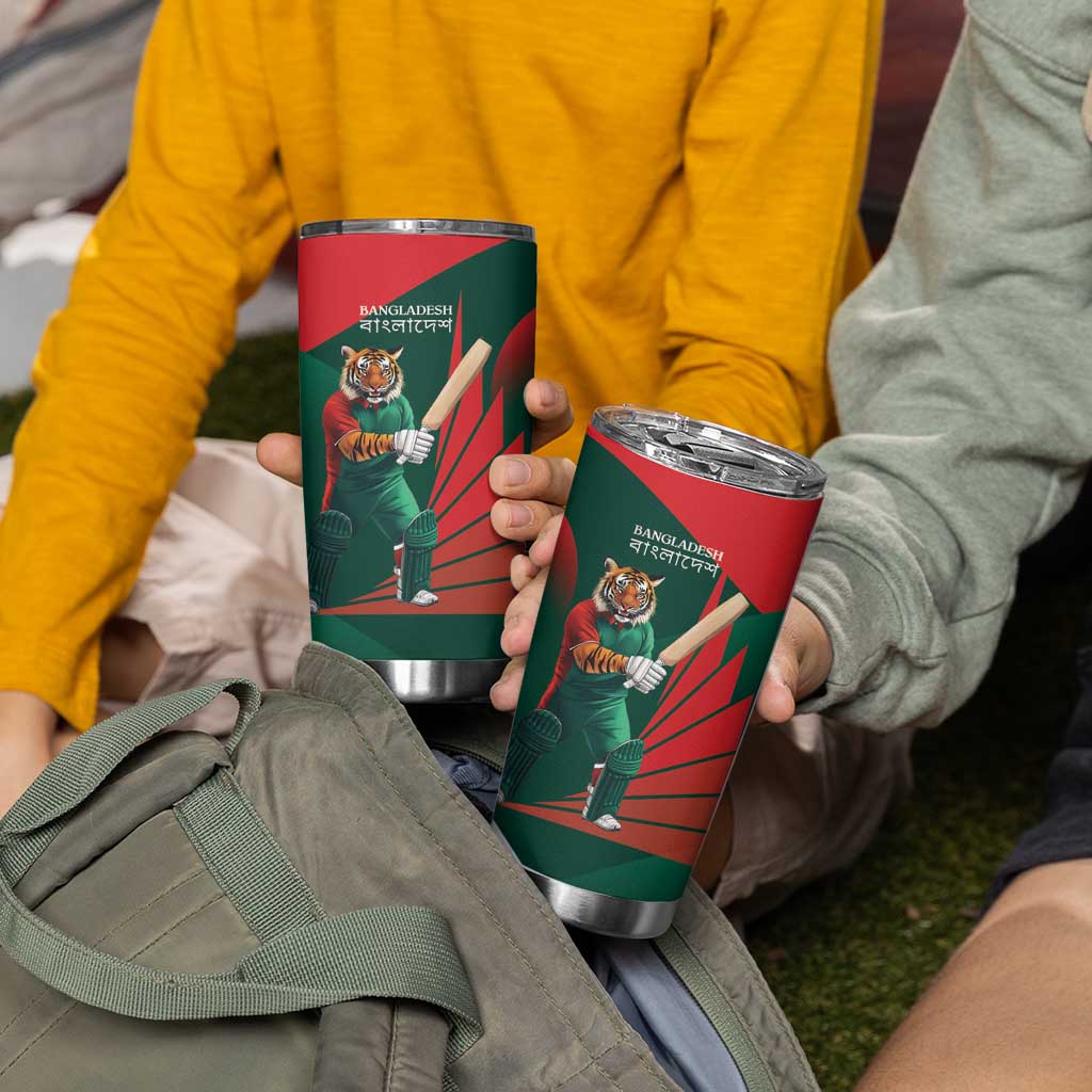 Bangladesh Cricket Custom Tumbler Cup The Tigers Mascot with Sporty Style - Wonder Print Shop