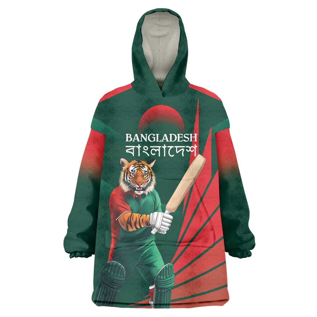 Bangladesh Cricket Custom Wearable Blanket Hoodie The Tigers Mascot with Sporty Style - Wonder Print Shop