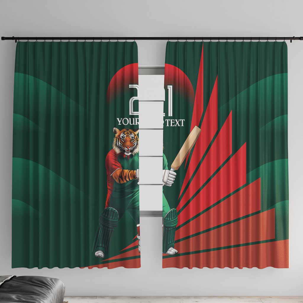 Bangladesh Cricket Custom Window Curtain The Tigers Mascot with Sporty Style - Wonder Print Shop