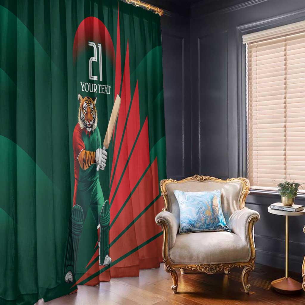 Bangladesh Cricket Custom Window Curtain The Tigers Mascot with Sporty Style - Wonder Print Shop