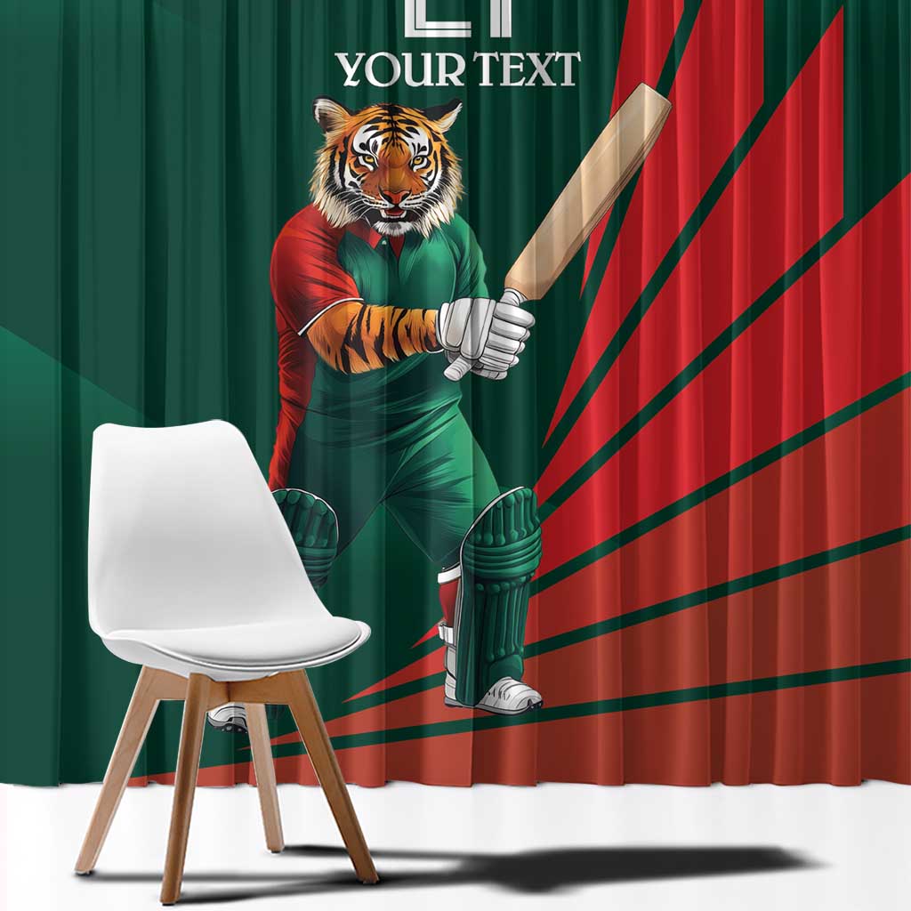 Bangladesh Cricket Custom Window Curtain The Tigers Mascot with Sporty Style - Wonder Print Shop