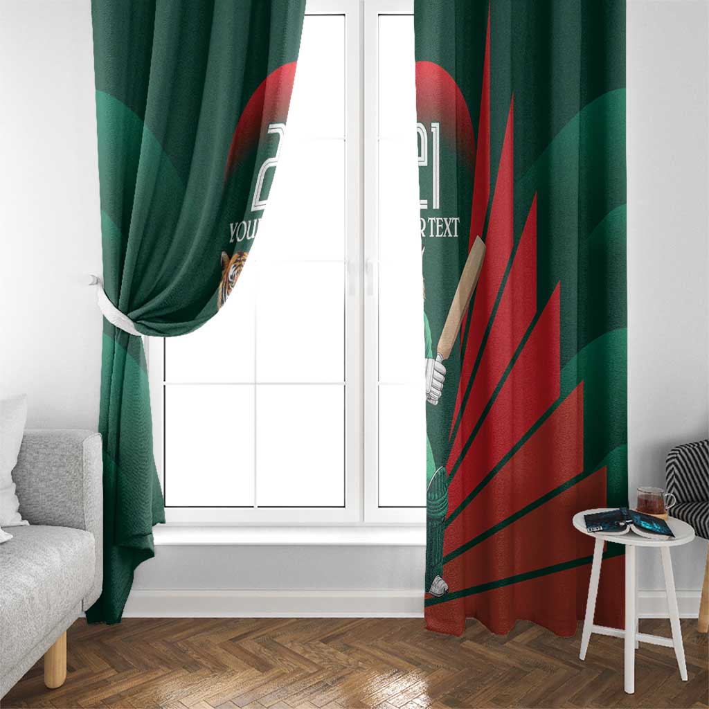 Bangladesh Cricket Custom Window Curtain The Tigers Mascot with Sporty Style - Wonder Print Shop
