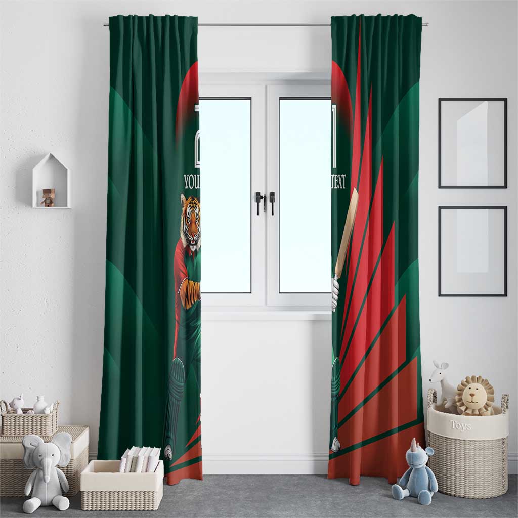 Bangladesh Cricket Custom Window Curtain The Tigers Mascot with Sporty Style - Wonder Print Shop