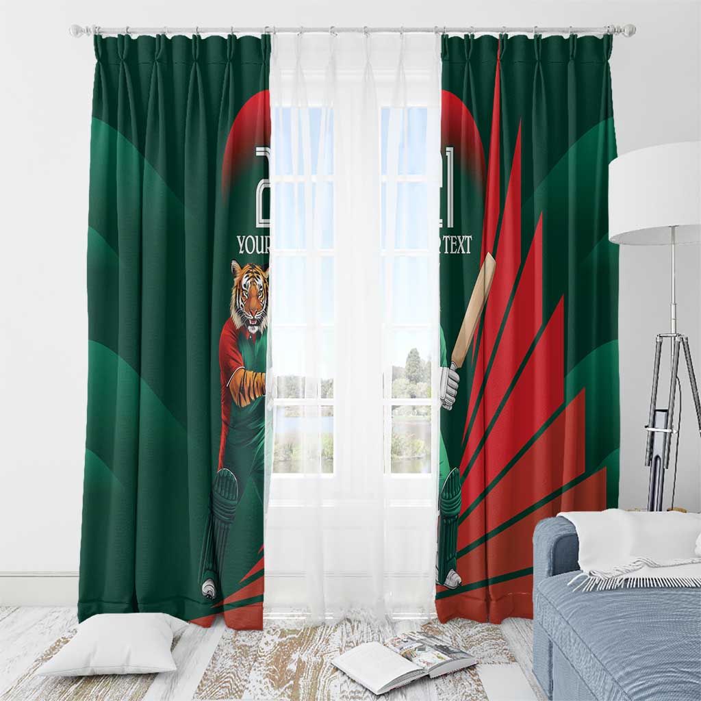 Bangladesh Cricket Custom Window Curtain The Tigers Mascot with Sporty Style - Wonder Print Shop