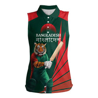Bangladesh Cricket Custom Women Sleeveless Polo Shirt The Tigers Mascot with Sporty Style - Wonder Print Shop