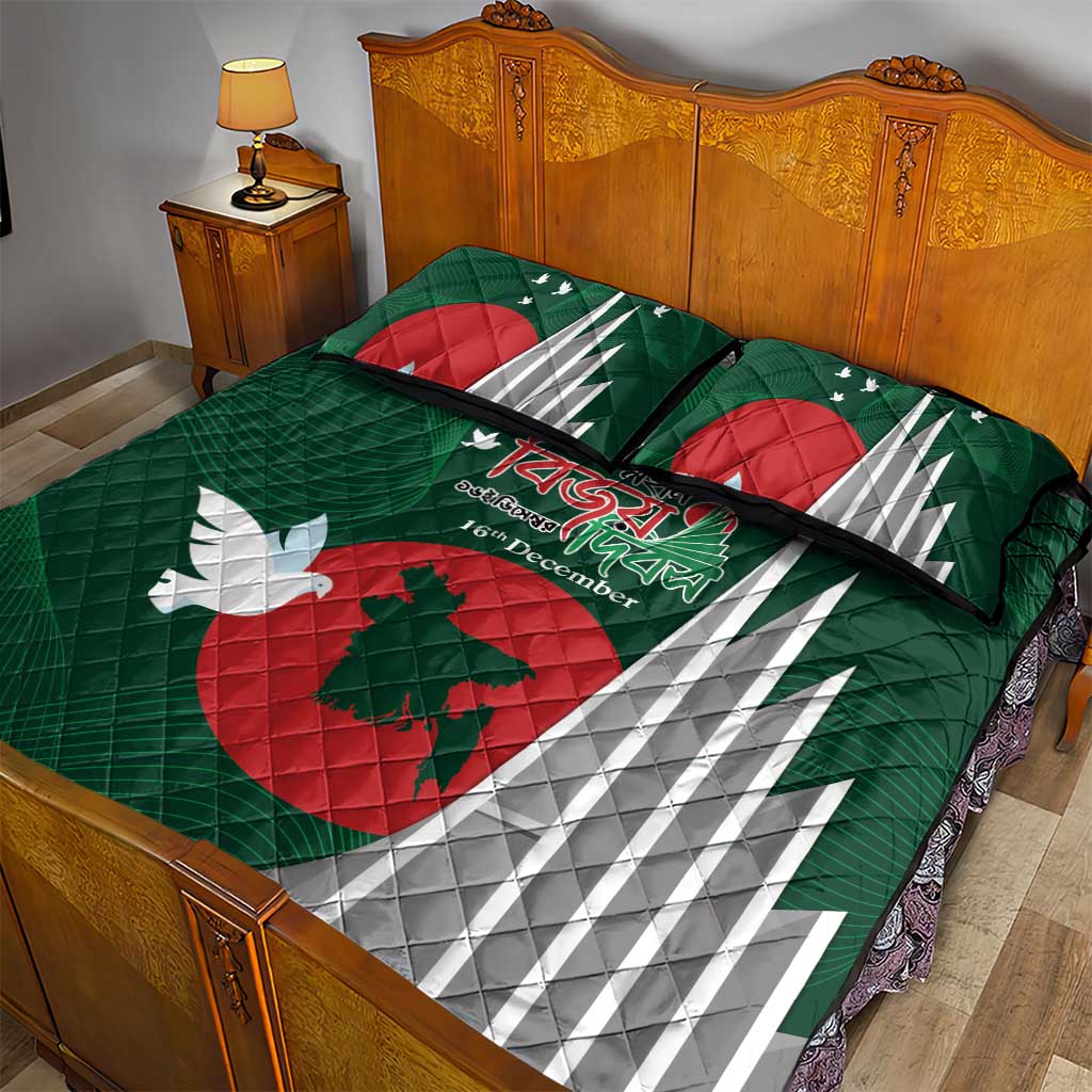 Bangladesh 16 December Victory Day Quilt Bed Set Jatiyo Sriti Shoudho with Sun - Wonder Print Shop