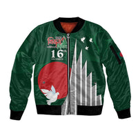 Bangladesh 16 December Victory Day Sleeve Zip Bomber Jacket Jatiyo Sriti Shoudho with Sun - Wonder Print Shop