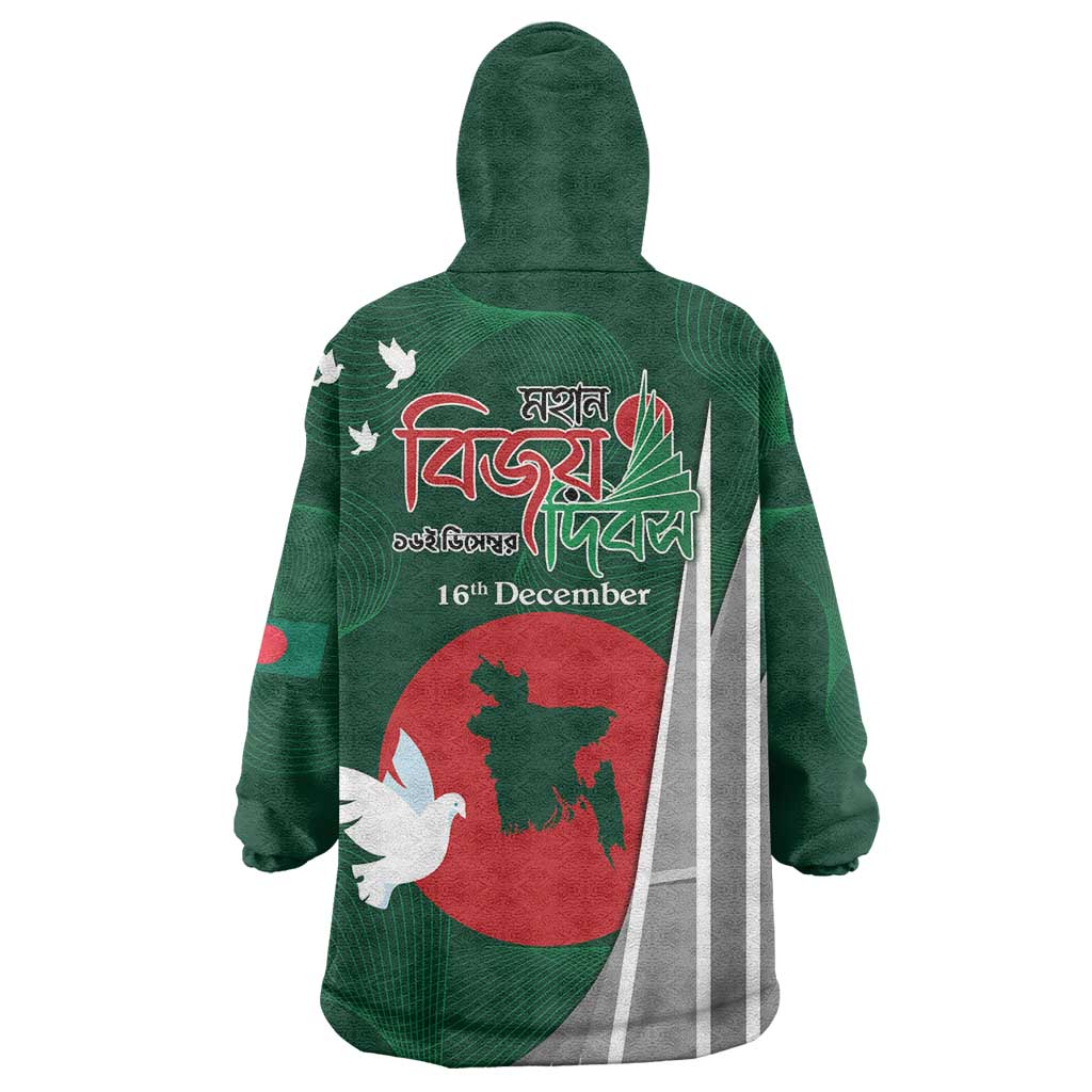Bangladesh 16 December Victory Day Wearable Blanket Hoodie Jatiyo Sriti Shoudho with Sun - Wonder Print Shop