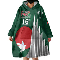 Bangladesh 16 December Victory Day Wearable Blanket Hoodie Jatiyo Sriti Shoudho with Sun - Wonder Print Shop