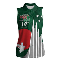 Bangladesh 16 December Victory Day Women Sleeveless Polo Shirt Jatiyo Sriti Shoudho with Sun - Wonder Print Shop