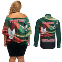 Bangladesh Victory Day Personalized Couples Matching Off Shoulder Short Dress and Long Sleeve Button Shirt Since 1971 with Flag Art LT9 - Wonder Print Shop