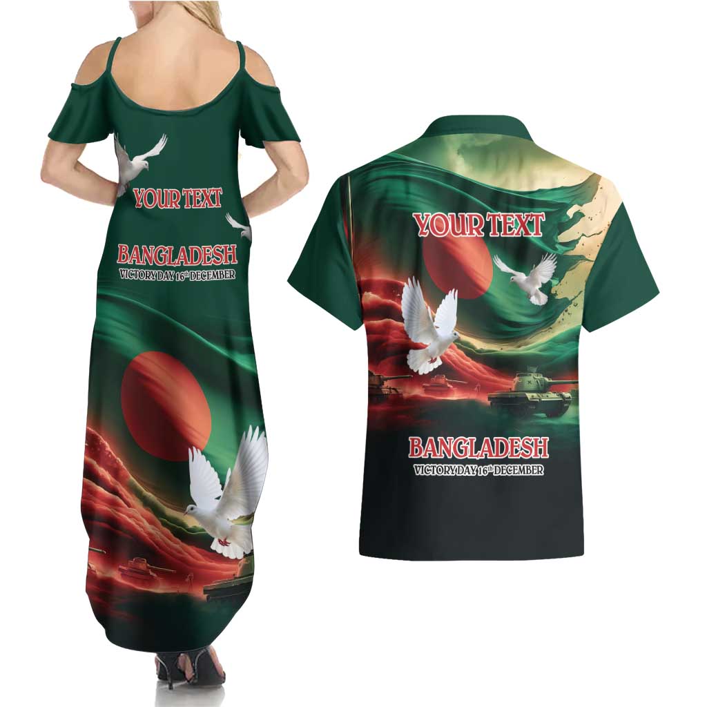 Bangladesh Victory Day Personalized Couples Matching Summer Maxi Dress and Hawaiian Shirt Since 1971 with Flag Art LT9 - Wonder Print Shop