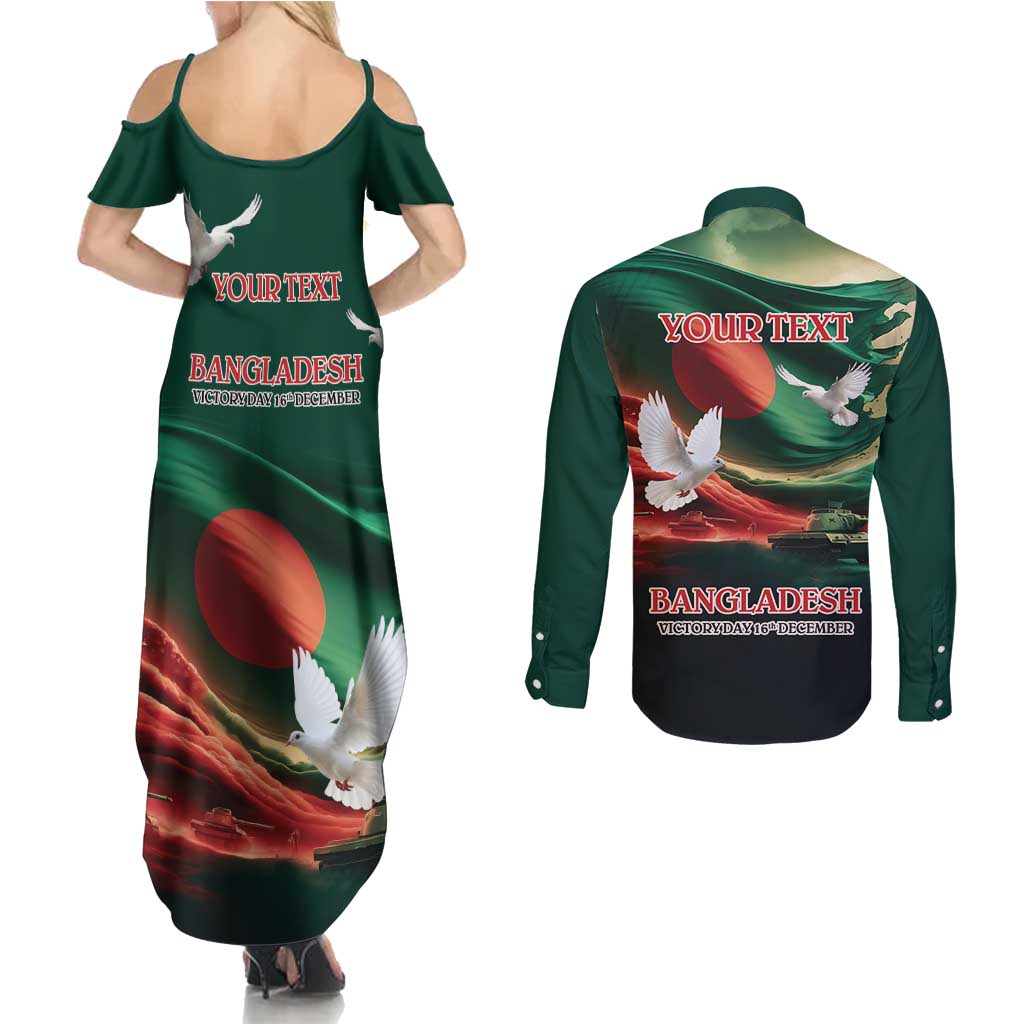 Bangladesh Victory Day Personalized Couples Matching Summer Maxi Dress and Long Sleeve Button Shirt Since 1971 with Flag Art LT9 - Wonder Print Shop