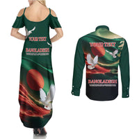 Bangladesh Victory Day Personalized Couples Matching Summer Maxi Dress and Long Sleeve Button Shirt Since 1971 with Flag Art LT9 - Wonder Print Shop