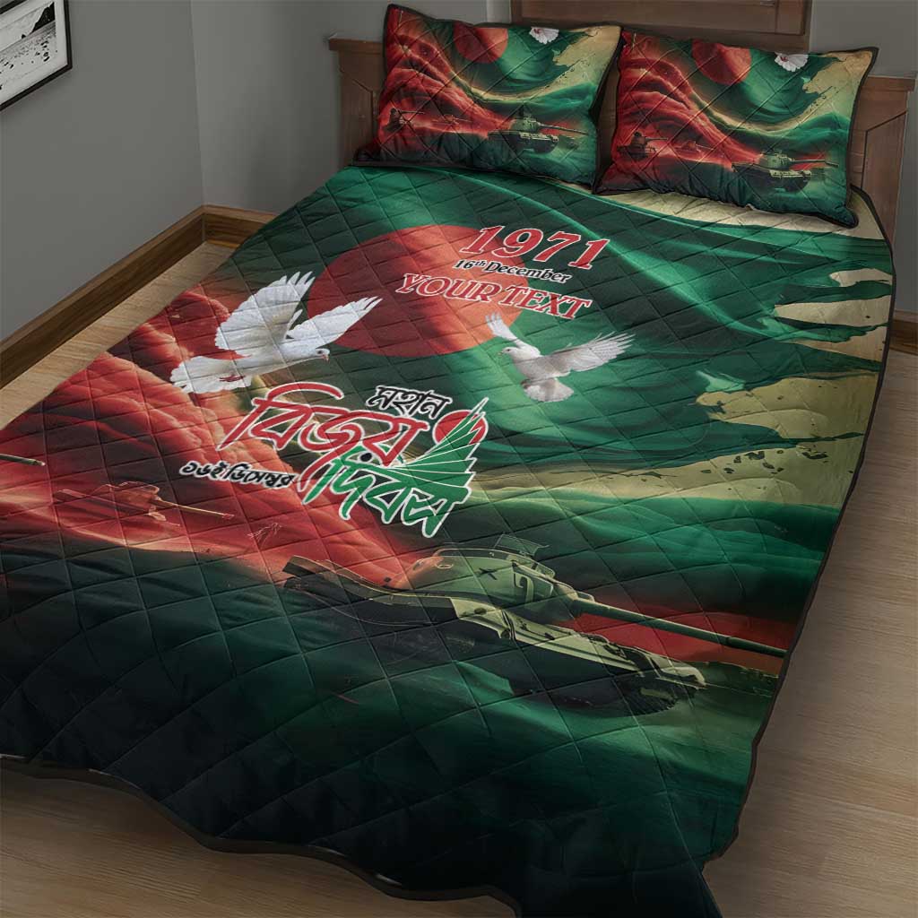 Bangladesh Victory Day Personalized Quilt Bed Set Since 1971 with Flag Art - Wonder Print Shop