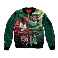 Bangladesh Victory Day Personalized Sleeve Zip Bomber Jacket Since 1971 with Flag Art - Wonder Print Shop