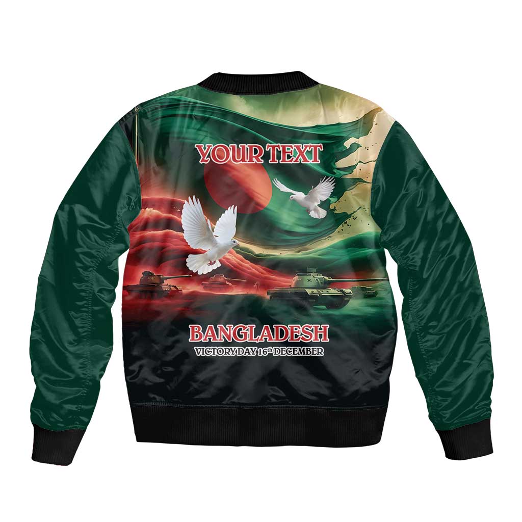 Bangladesh Victory Day Personalized Sleeve Zip Bomber Jacket Since 1971 with Flag Art - Wonder Print Shop