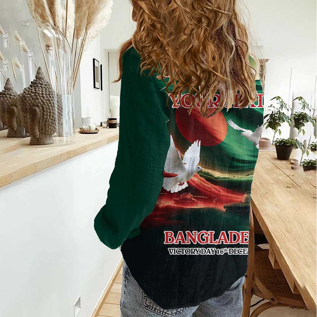 Bangladesh Victory Day Personalized Women Casual Shirt Since 1971 with Flag Art - Wonder Print Shop