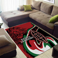 Happy Jamhuri Day Kenya Area Rug Kenyan Lion and Maasai Shield LT9 - Wonder Print Shop