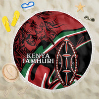 Happy Jamhuri Day Kenya Beach Blanket Kenyan Lion and Maasai Shield LT9 - Wonder Print Shop