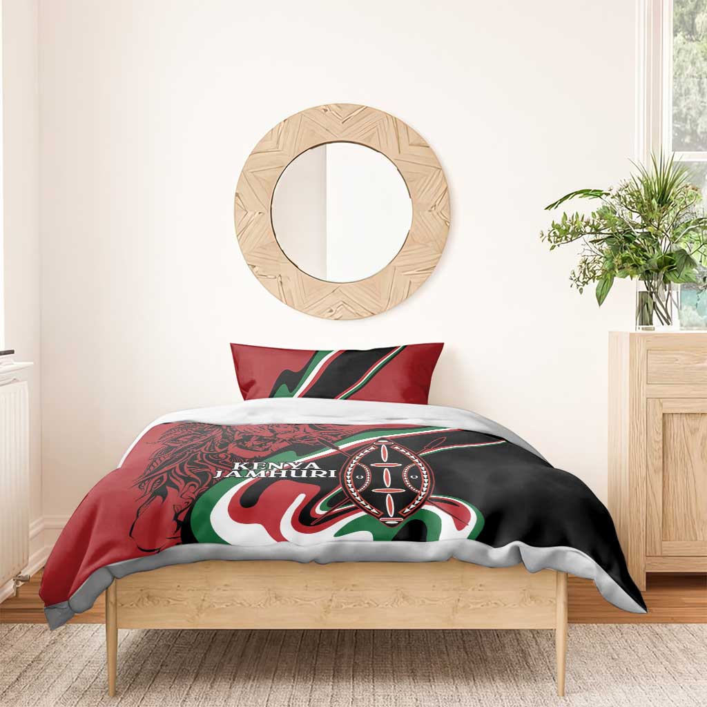 Happy Jamhuri Day Kenya Bedding Set Kenyan Lion and Maasai Shield LT9 - Wonder Print Shop