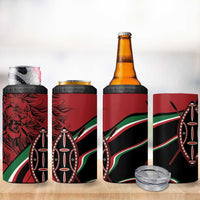 Happy Jamhuri Day Kenya 4 in 1 Can Cooler Tumbler Kenyan Lion and Maasai Shield LT9 - Wonder Print Shop