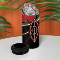 Happy Jamhuri Day Kenya 4 in 1 Can Cooler Tumbler Kenyan Lion and Maasai Shield LT9 - Wonder Print Shop