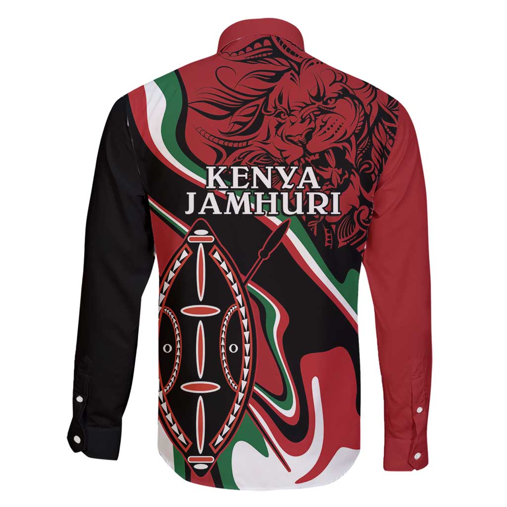 Happy Jamhuri Day Kenya Family Matching Short Sleeve Bodycon Dress and Hawaiian Shirt Kenyan Lion and Maasai Shield - Wonder Print Shop