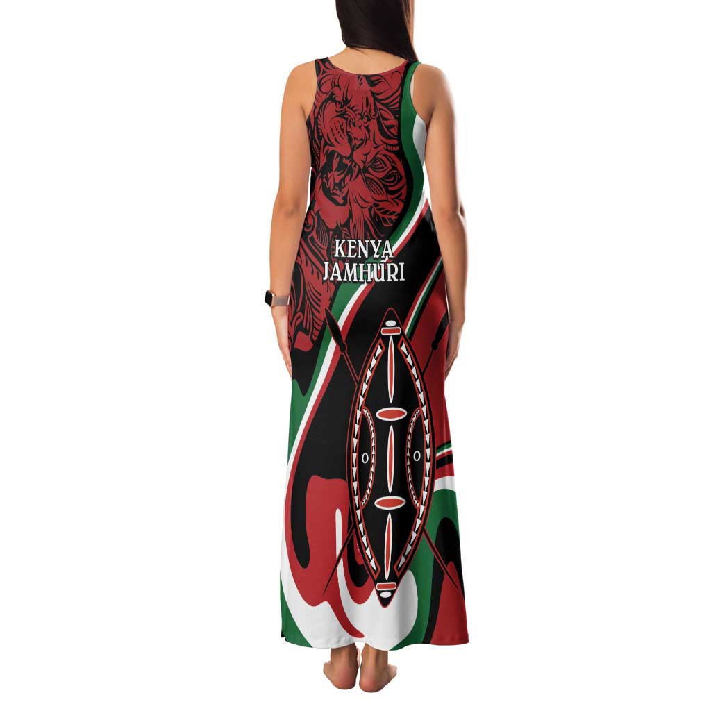 Happy Jamhuri Day Kenya Family Matching Tank Maxi Dress and Hawaiian Shirt Kenyan Lion and Maasai Shield - Wonder Print Shop
