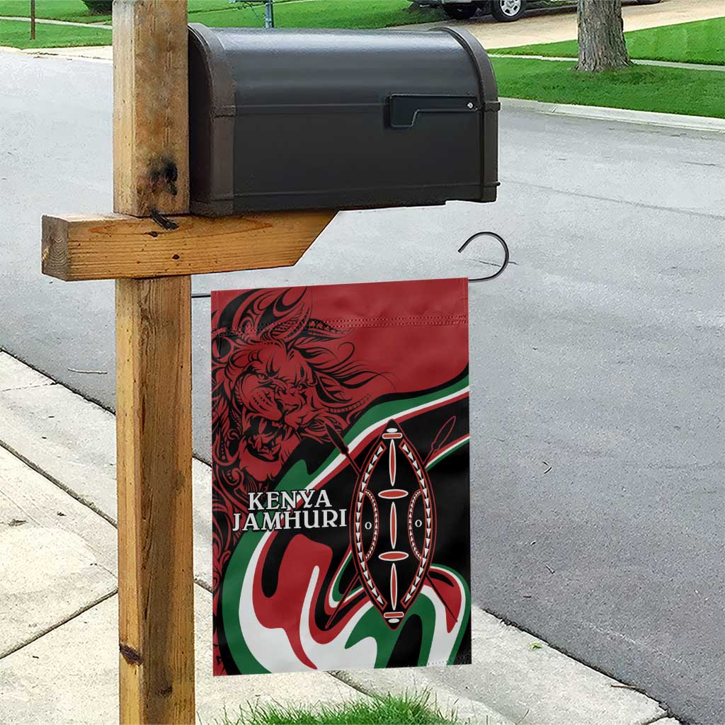 Happy Jamhuri Day Kenya Garden Flag Kenyan Lion and Maasai Shield - Wonder Print Shop