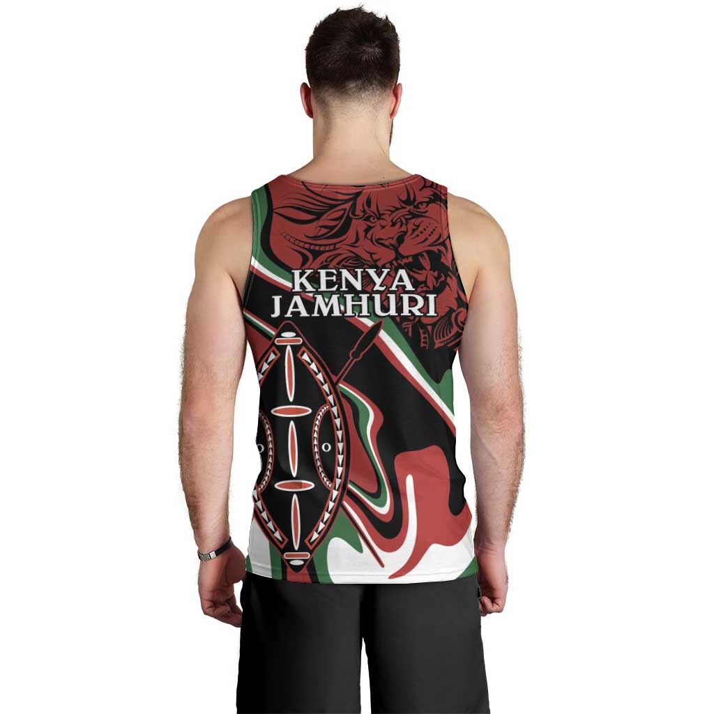 Happy Jamhuri Day Kenya Men Tank Top Kenyan Lion and Maasai Shield - Wonder Print Shop