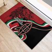 Happy Jamhuri Day Kenya Rubber Doormat Kenyan Lion and Maasai Shield - Wonder Print Shop