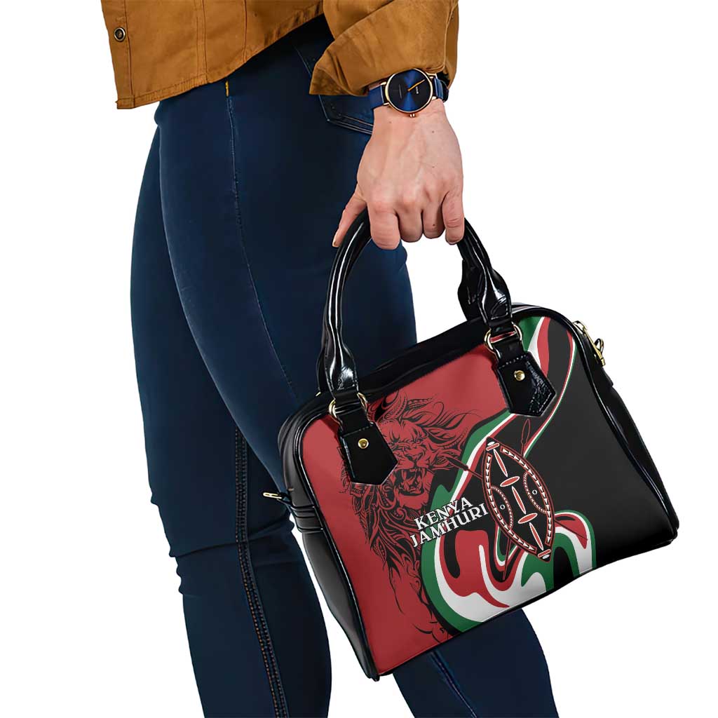 Happy Jamhuri Day Kenya Shoulder Handbag Kenyan Lion and Maasai Shield