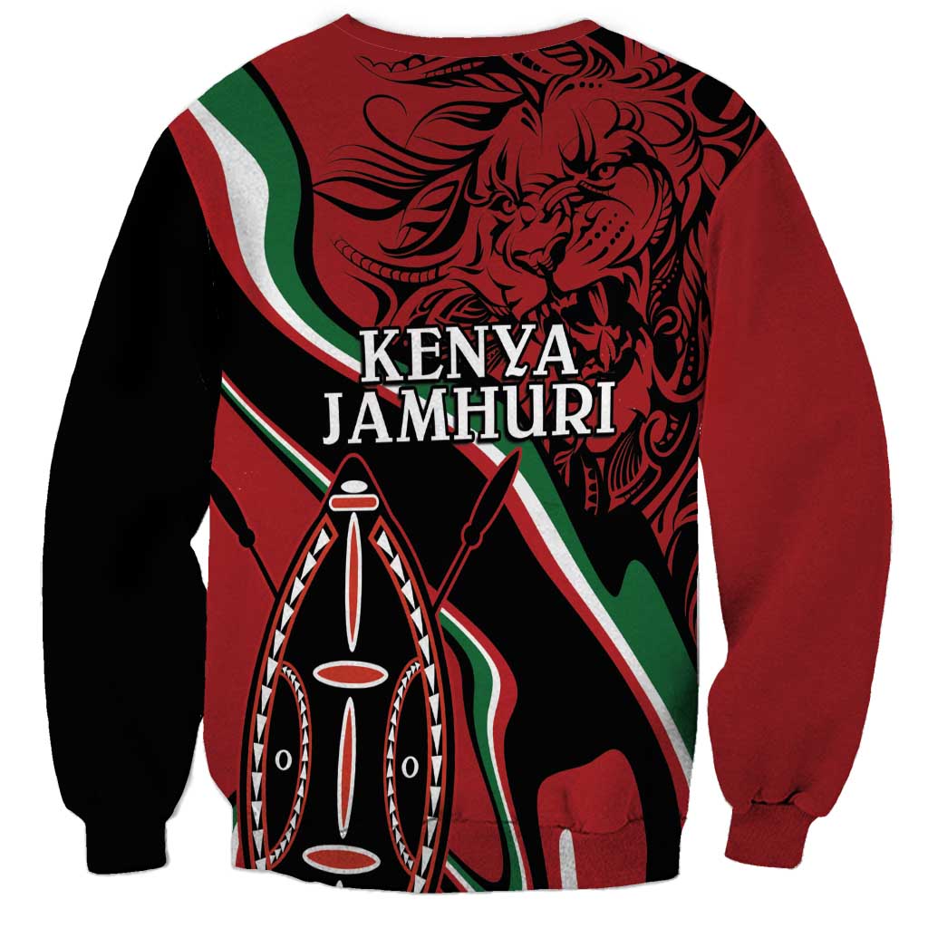 Happy Jamhuri Day Kenya Sweatshirt Kenyan Lion and Maasai Shield - Wonder Print Shop