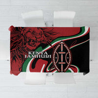Happy Jamhuri Day Kenya Tablecloth Kenyan Lion and Maasai Shield - Wonder Print Shop