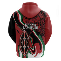 Happy Jamhuri Day Kenya Zip Hoodie Kenyan Lion and Maasai Shield - Wonder Print Shop