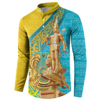 Issyk Mystery Kazakhstan Golden Man Button Sweatshirt LT9 - Wonder Print Shop