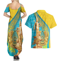 Issyk Mystery Kazakhstan Golden Man Couples Matching Summer Maxi Dress and Hawaiian Shirt LT9 - Wonder Print Shop