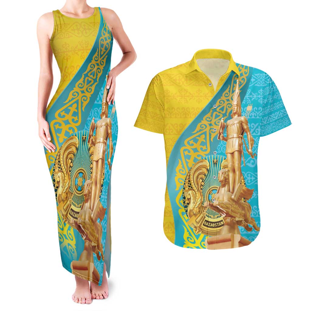 Issyk Mystery Kazakhstan Golden Man Couples Matching Tank Maxi Dress and Hawaiian Shirt LT9 - Wonder Print Shop