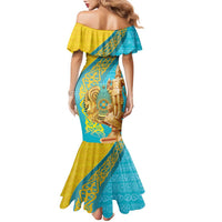 Issyk Mystery Kazakhstan Golden Man Family Matching Mermaid Dress and Hawaiian Shirt LT9 - Wonder Print Shop