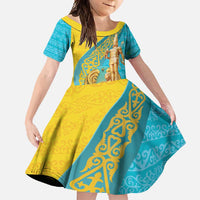 Issyk Mystery Kazakhstan Golden Man Family Matching Off Shoulder Maxi Dress and Hawaiian Shirt LT9 - Wonder Print Shop