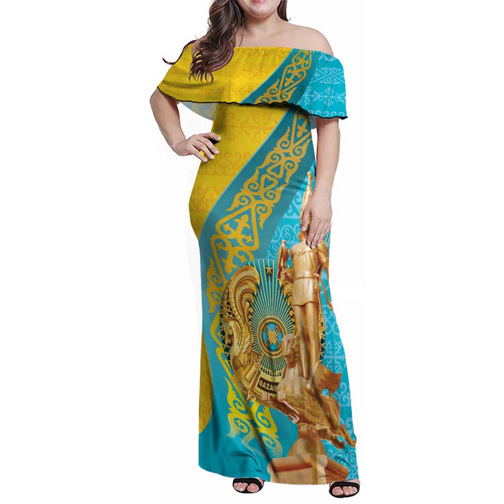 Issyk Mystery Kazakhstan Golden Man Family Matching Off Shoulder Maxi Dress and Hawaiian Shirt LT9 - Wonder Print Shop