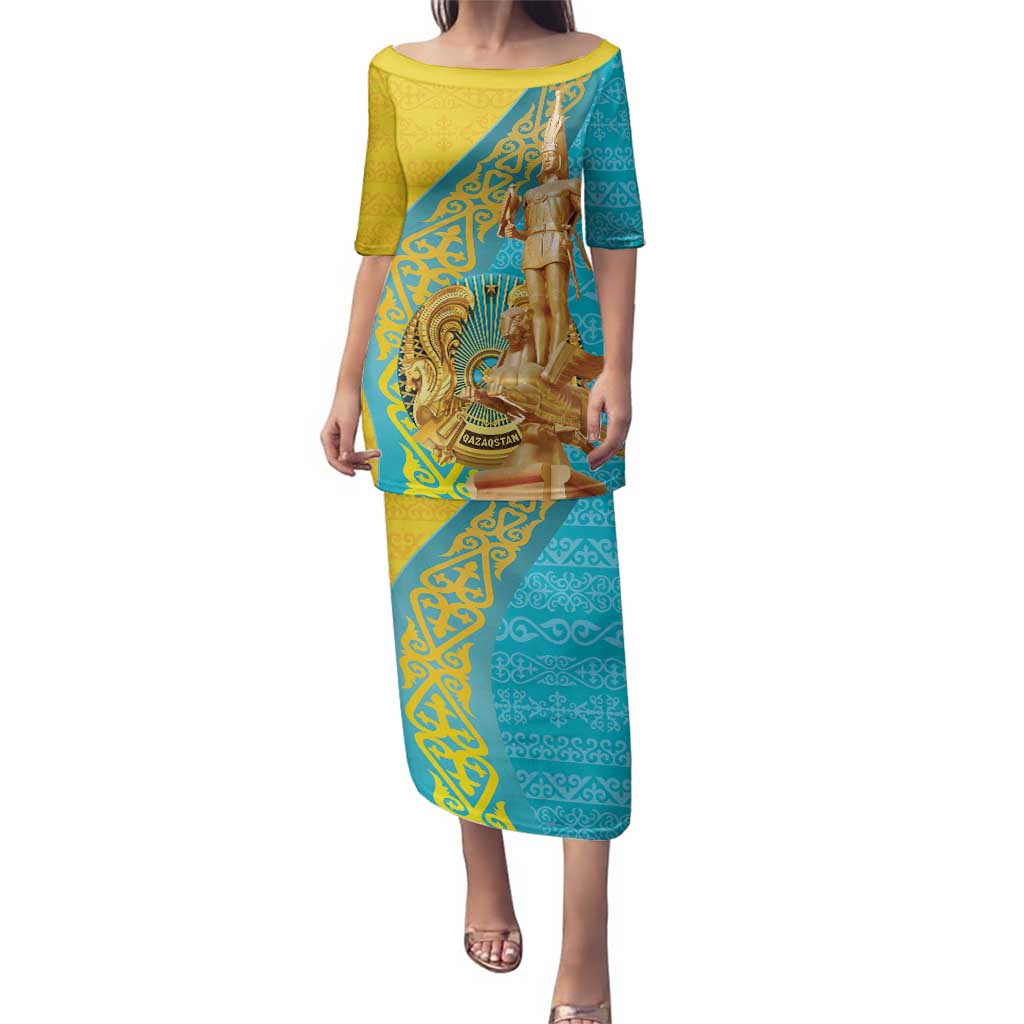 Issyk Mystery Kazakhstan Golden Man Family Matching Puletasi and Hawaiian Shirt - Wonder Print Shop