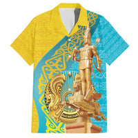 Issyk Mystery Kazakhstan Golden Man Family Matching Short Sleeve Bodycon Dress and Hawaiian Shirt - Wonder Print Shop