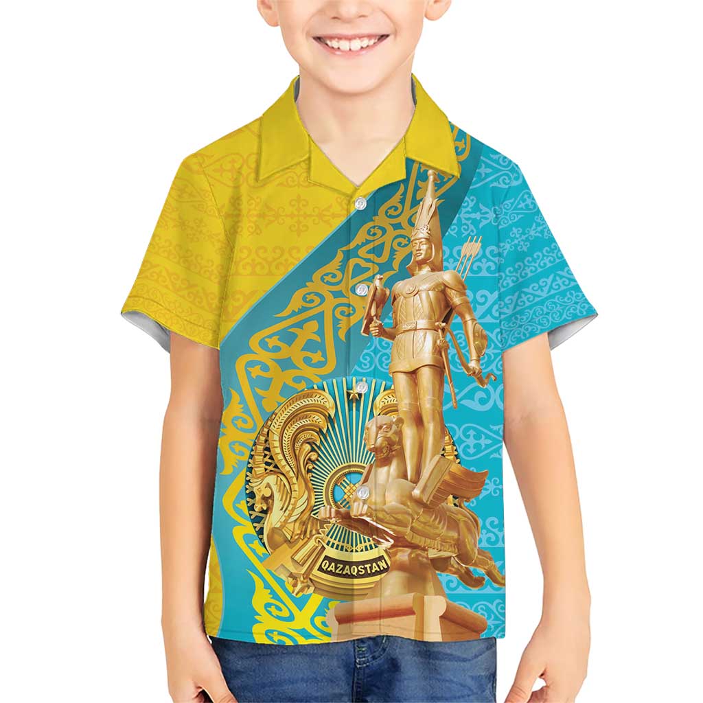 Issyk Mystery Kazakhstan Golden Man Family Matching Short Sleeve Bodycon Dress and Hawaiian Shirt - Wonder Print Shop